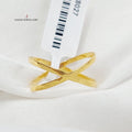 X Style Ring Made Of 21K Yellow Gold by Saeed Jewelry-28027