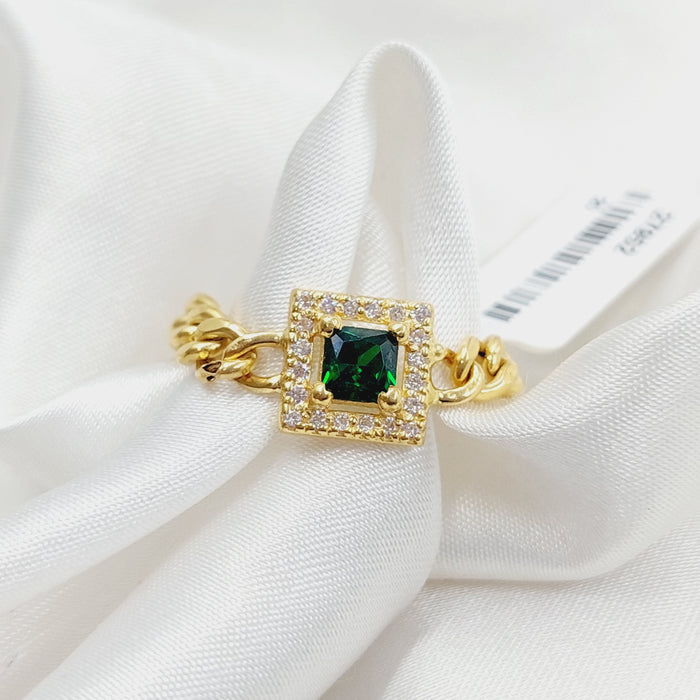 Zirconed Cuban Links Ring Made Of 18K Yellow Gold by Saeed Jewelry-27952