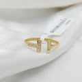 Zircon Studded Fancy Ring  Made Of 18K Yellow Gold by Saeed Jewelry-30249