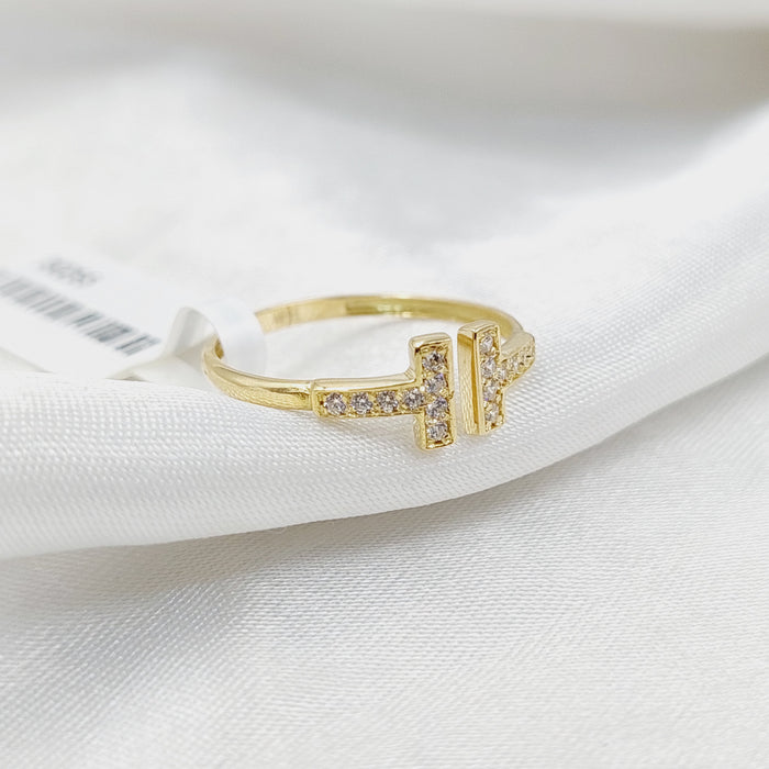 Zircon Studded Fancy Ring  Made Of 18K Yellow Gold by Saeed Jewelry-30255