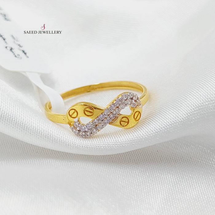 Zirconed Infinite Ring Made Of 21K Yellow Gold by Saeed Jewelry-27645