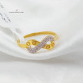Zirconed Infinite Ring Made Of 21K Yellow Gold by Saeed Jewelry-27645