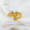 Zirconed Nail Ring Made Of 21K Yellow Gold by Saeed Jewelry-27489