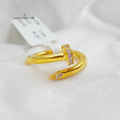 Zirconed Nail Ring Made Of 21K Yellow Gold by Saeed Jewelry-27647