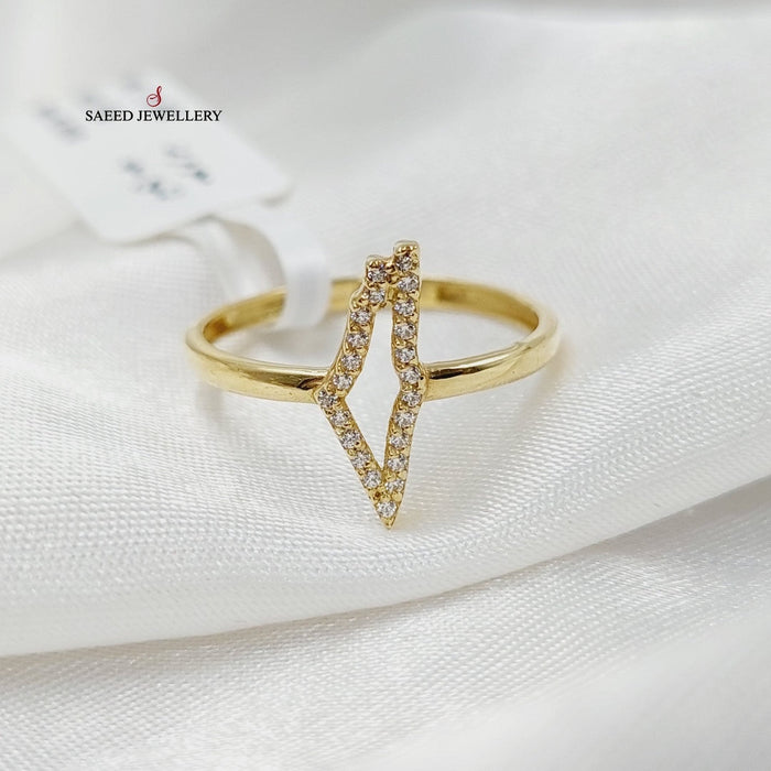 18K خاتم فلسطين مرصع-مجوهرات الشيخ سعيد-Saeed Jewelry
