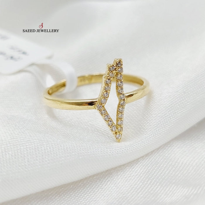 18K خاتم فلسطين مرصع-مجوهرات الشيخ سعيد-Saeed Jewelry