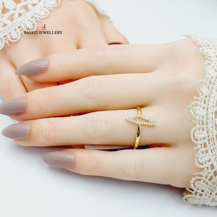 18K خاتم فلسطين مرصع-مجوهرات الشيخ سعيد-Saeed Jewelry
