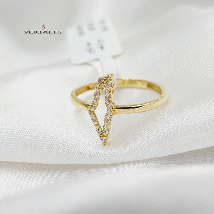 Zircon Studded Palestine Ring  Made Of 18K Yellow Gold by Saeed Jewelry-29397