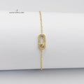 Zircon Studded Paperclip Bracelet  Made Of 18K Yellow Gold by Saeed Jewelry-30130