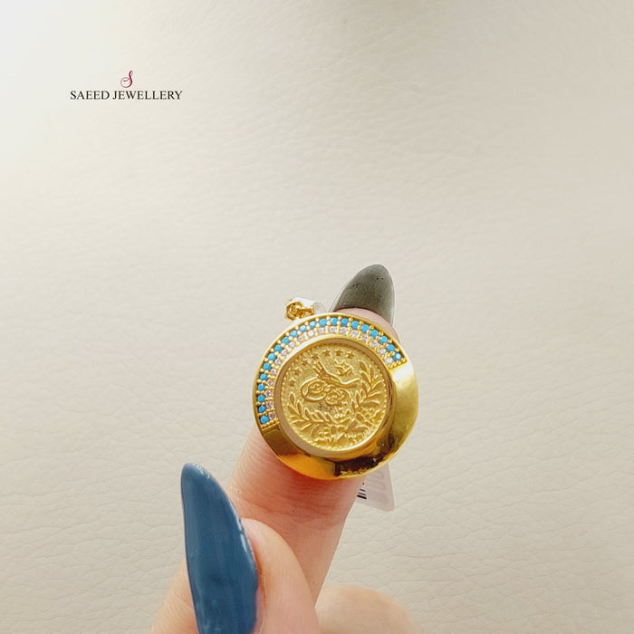 Zirconed Rashadi Pendant Made Of 21K Yellow Gold by Saeed Jewelry-27653