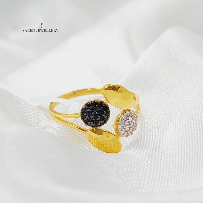 Zirconed Tears Ring Made Of 21K Yellow Gold by Saeed Jewelry-27646