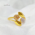Zirconed Tears Ring Made Of 21K Yellow Gold by Saeed Jewelry-27644