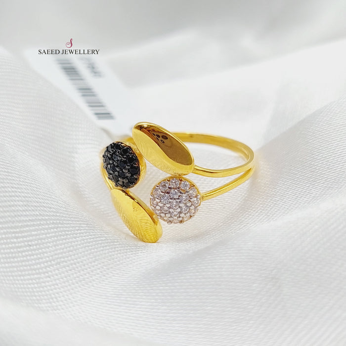 Zirconed Tears Ring Made Of 21K Yellow Gold by Saeed Jewelry-27646