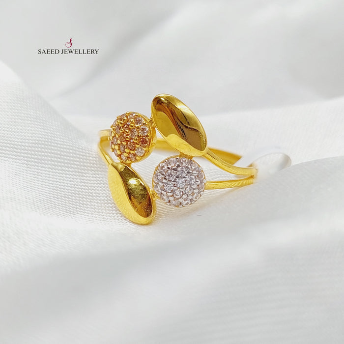Zirconed Tears Ring Made Of 21K Yellow Gold by Saeed Jewelry-27644